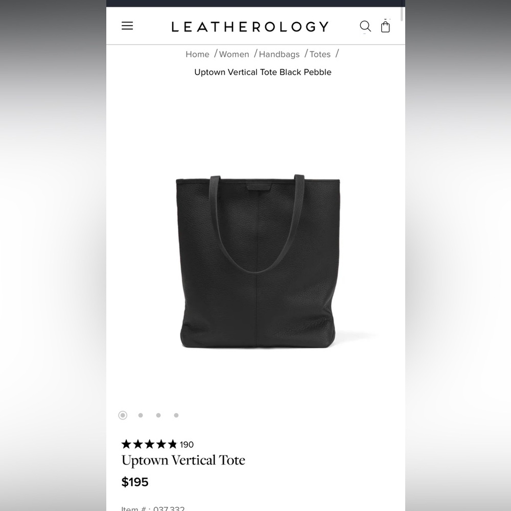 Leatherology Black Pebble Tote Bag